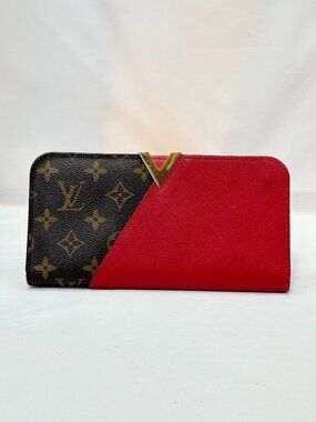 Louis Vuitton Kimono Wallet Cerise Red Monogram 2016 Leather V Clasp